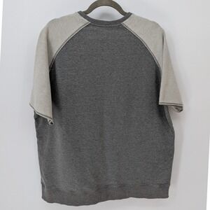 Ptula $68 Large Short Sleeve Crewneck Sweatshirt Gray Raglan Athleisure Pullover